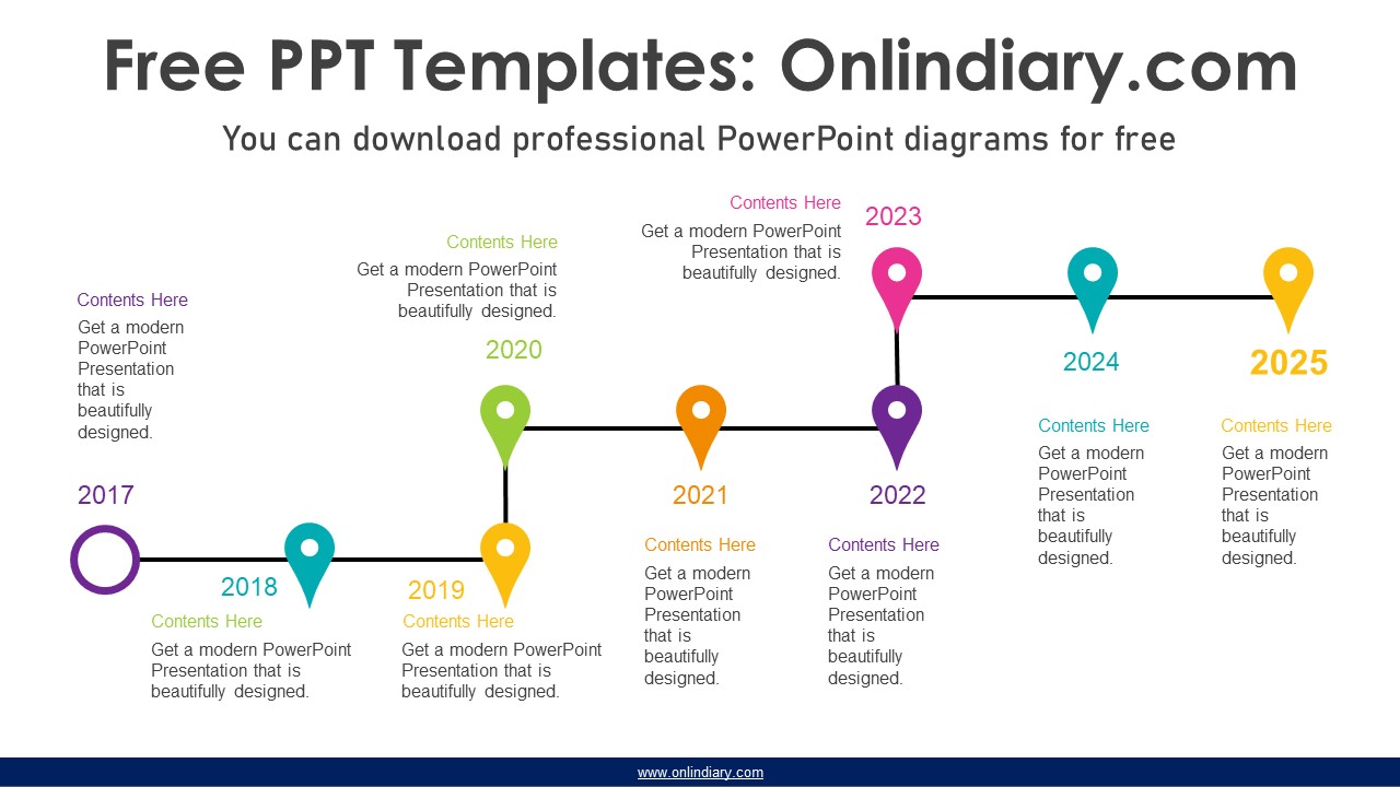 Animated Placemarks TIMELINE | FREE POWERPOINT TEMPLATES DESIGN FOR DOWNLOAD